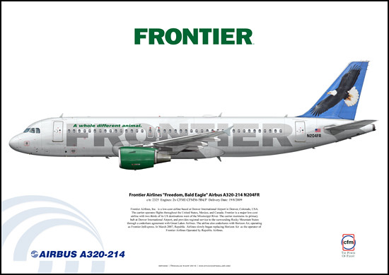 Frontier Airlines "Freedom, Bald Eagle" Airbus A320-214 N204FR