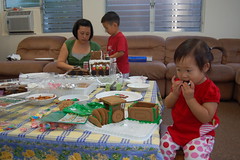 Aki eating decorations