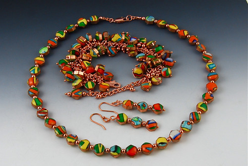 Изделия - Украшения из одной колбасы Rainbow Pearls Jewelry Set