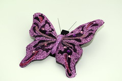 Purple Glitter Butterfly Clip