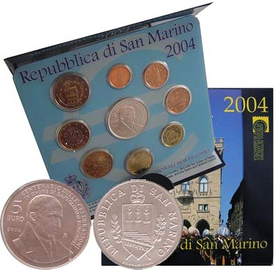 Oficiálna sada 1 cent - 5 euro San Marino 2004