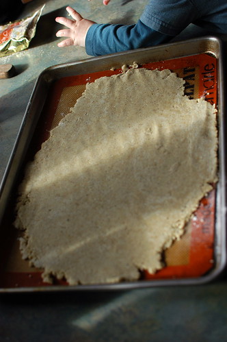 cracker dough laid out