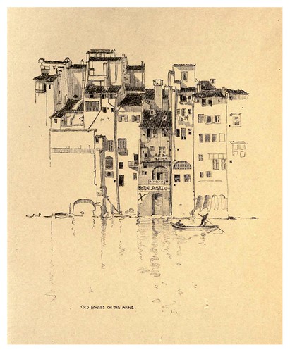 009- Casas antiguas en el rio Arno-Florence  a sketch book (1914)- Richards Fred