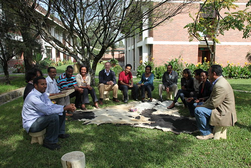 Share Fair 2010 - KMIS Addis team tried out the 'arbrepalabre' -outside meeting space for the share fair