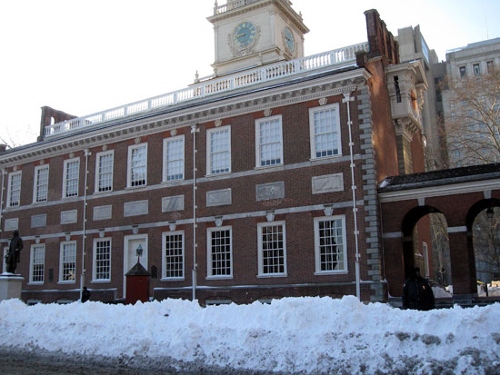 Snow in Front of Independence Hall (Click to enlarge)