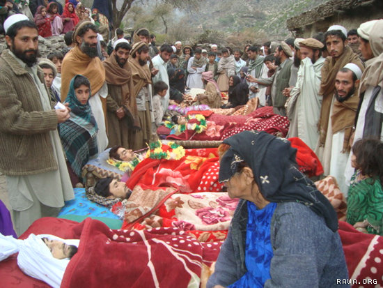 Villagers and relatives and parents of the victims are mourning. The woman seen in the photo is mother of three of the victims.