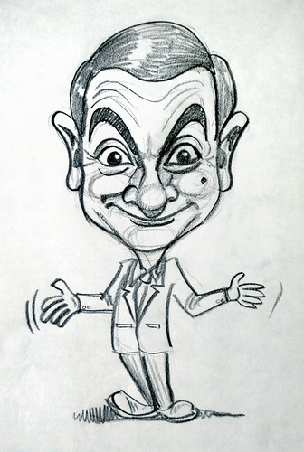 Mr Bean caricature in pencil