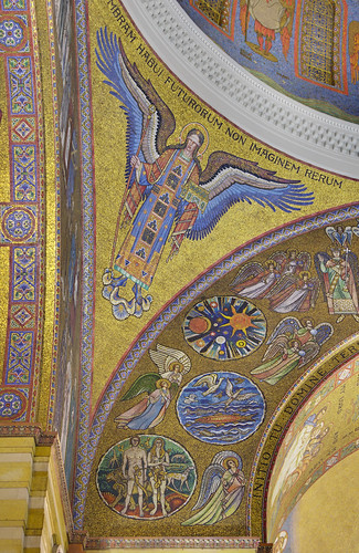 Cathedral Basilica of Saint Louis, in Saint Louis, Missouri, USA - mosaic of angel under dome 3
