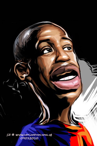 Caricature of Thierry Henry drawn with iPhone