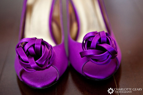 Purple wedding shoes for bride