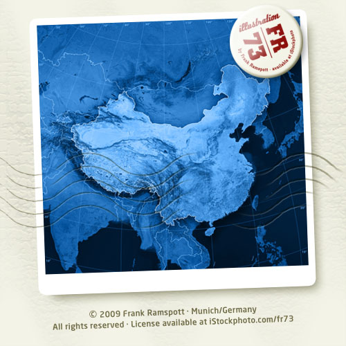 Topographical Map Of China