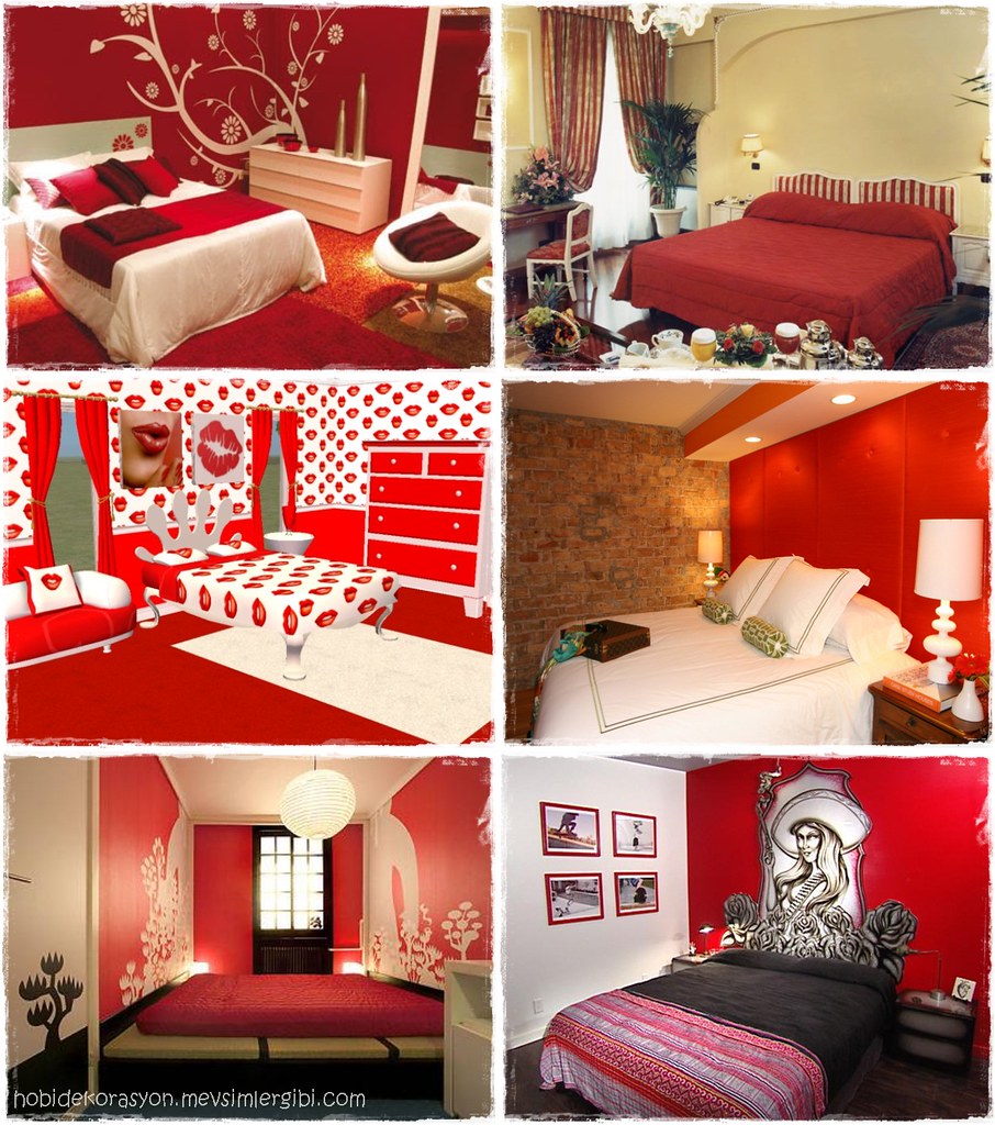 kırmızı yatak odaları kırmızı ev dekorasyonu örnekleri ev dekorasyonu yatak odası red bedrooms beds decorations ideas
