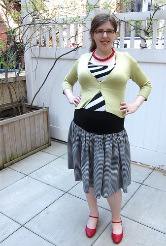 My No-Pattern Rib-Yoked Full Gingham Skirt!