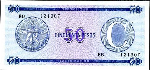 50 Pesos Cuba séria C, 2. vydanie