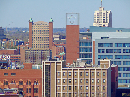 Compton Hill Water Tower, in Saint Louis, Missouri, USA - view of Saint Louis University