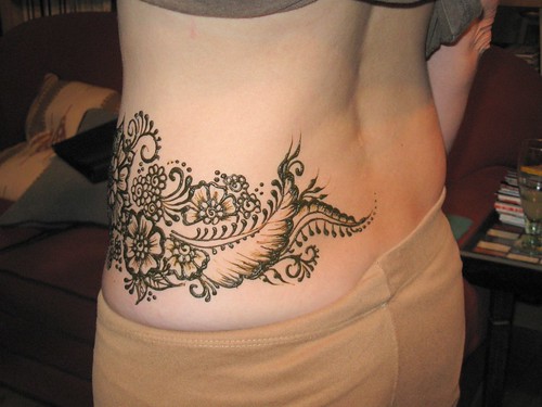 floral hip tattoo design