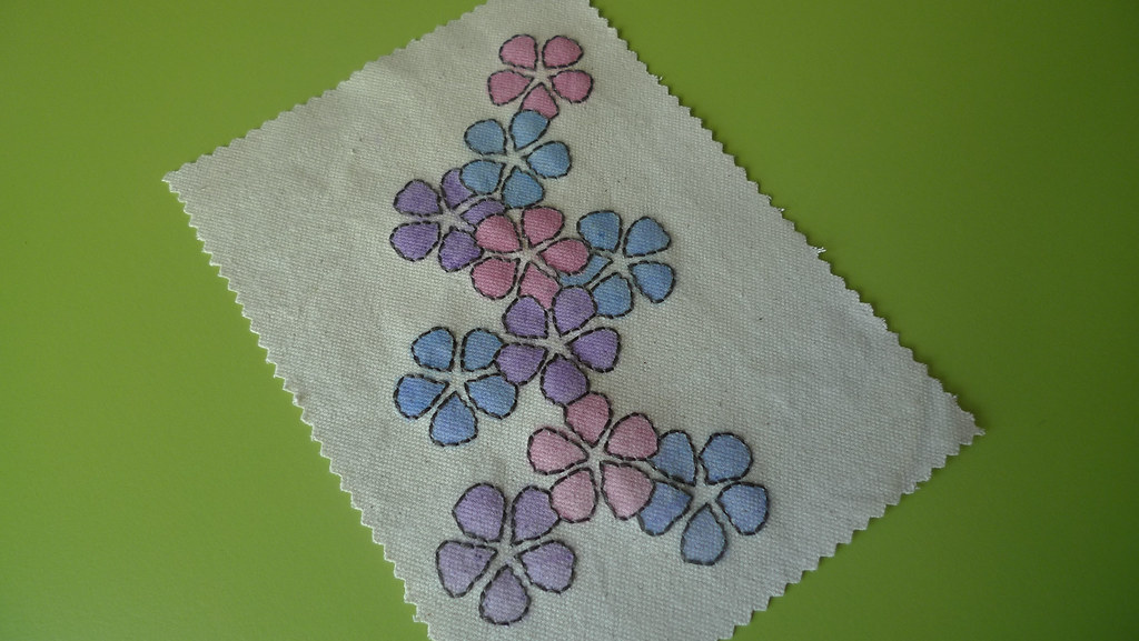 colorful flower embroidery