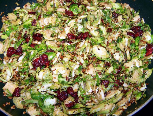Brussels Sprouts with Pecans and Cranberries