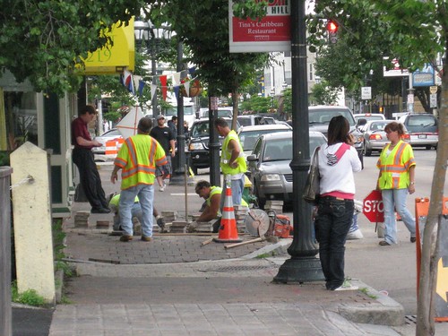 Sidewalk work on Atwells Avenue