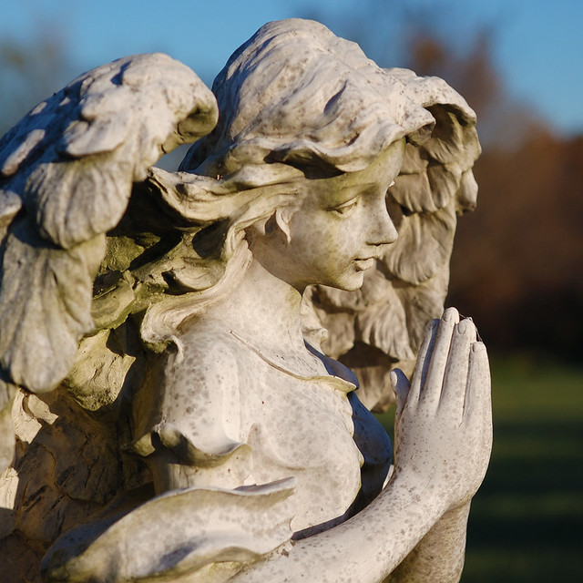 Saint Francis Borgia Cemetery, in Washington, Missouri, USA - statue of an angel