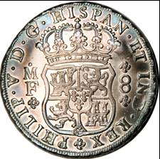 Fig 1.30, Milled Spanish Pillar Dollar 1735 (R)