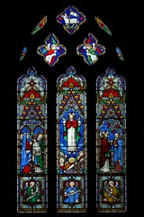 East window by William Wailes 1856. St. Botolph, Farnborough