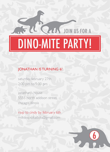 Dino-mite party invitation