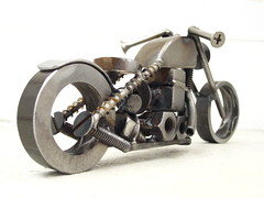 Metal motorcycle sculpture Yamaha chopper