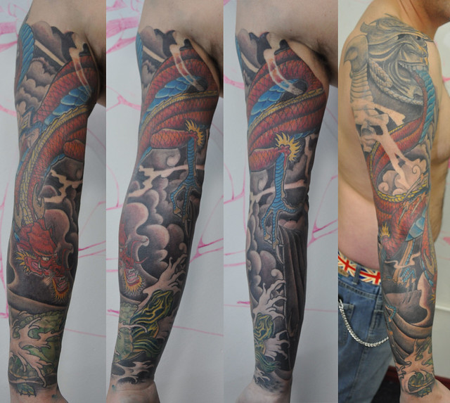 Samurai Oriental Dragon Sleeve Tattoo. Jason S Samurai Oriental Dragon 