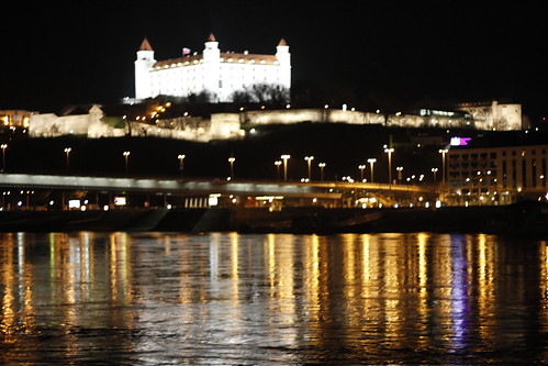 Bratislava castle at night