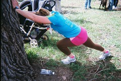 Jenny Post Race Stretching