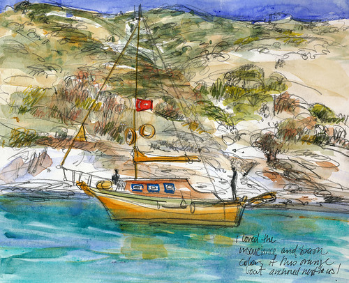 Turkey, orange sailboat