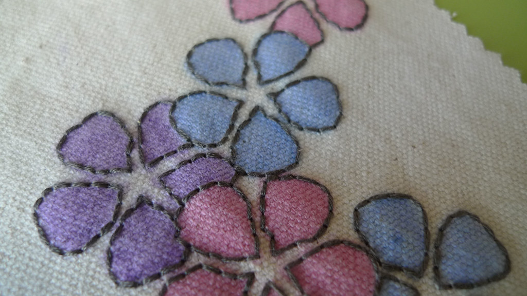 colorful flower embroidery detail
