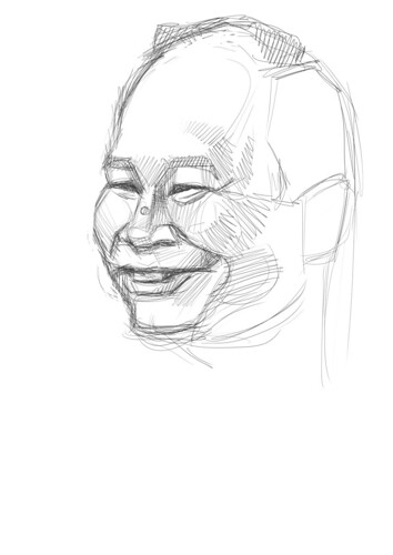 digital sketch of John Woo - 1