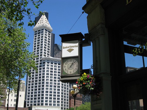 Bank of America Sign Clock