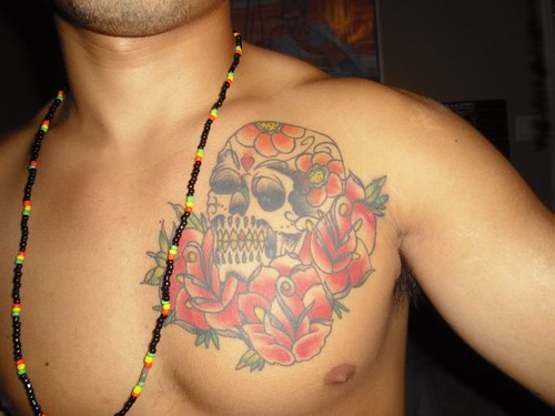 day of dead skull tattoo flash. day of the dead skull tattoo