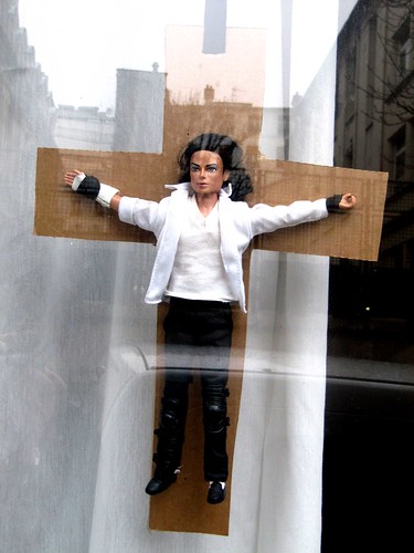 Michael Jackson crucified in Paris