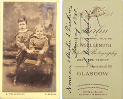 Norman and Archie S Dickins (Dickson?), January 1880, by Wohlgemuth, Glasgow