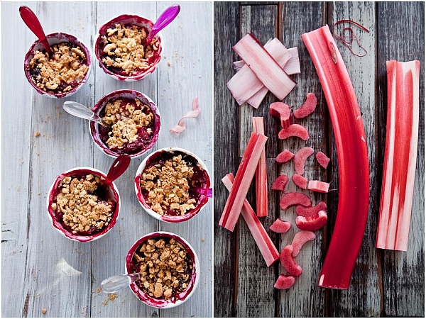 Rhubarb & Red Berry Crumbles