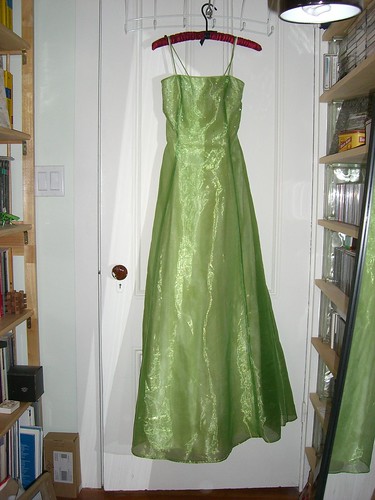 Shiny green prom dress