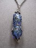 Blue Glass and Silver Foil Pendant