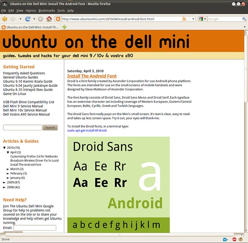 Droid Font In Action