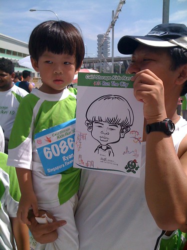 caricature live sketching for Cold Storage Kids Run 2010 - 16