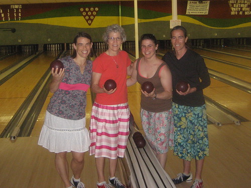 Candlepin Bowling in Skirts