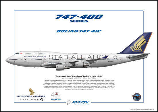 Singapore Airlines Star Alliance Boeing 747-412 9V-SPP