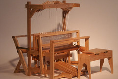 A working Jack-type 4-harness Loom from Maple Leaf Miniatures http://www.mapleleafminiatures.ca/gallery/Loom/4HarnessLoom/