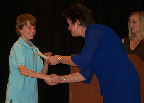 100602 5th grade graduation 05 - Spencer getting diploma