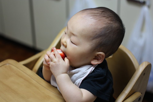 His first strawberry