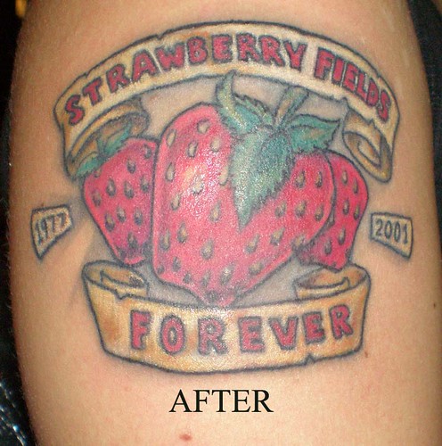 strawberries. strawberry tattoo
