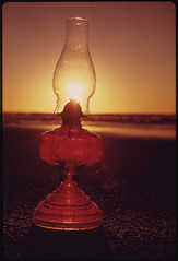 The Setting Sun and Glass Lantern, Symbols of Solar Energy and Manmade Lighting, Along the Oregon Coast near Lincoln City During the Energy Crisis of 1973-74 01/1974 by The U.S. National Archives
